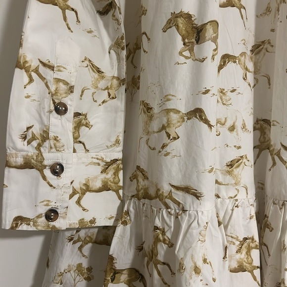 New with Tags GANNI White Horse Print Cotton Mini Dress - Picture 16 of 16